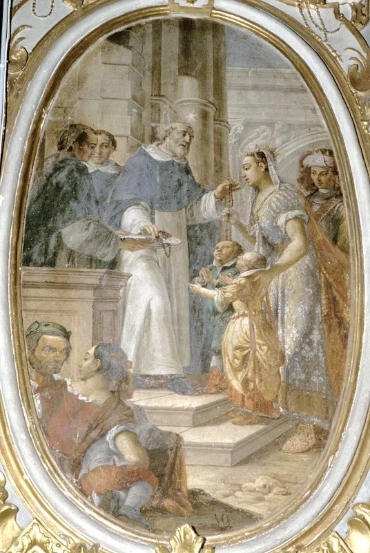 San Domenico distribuisce le corone del rosario
